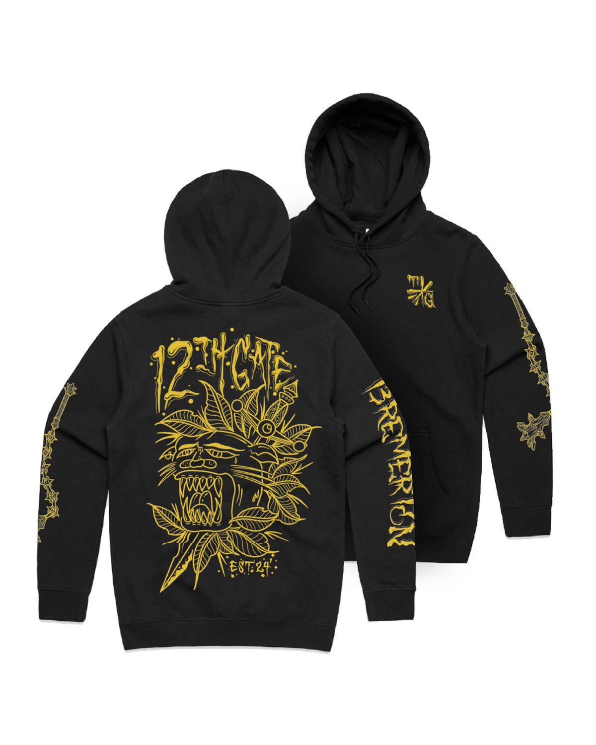 12th Gate Tattoo · Panther Hoodie