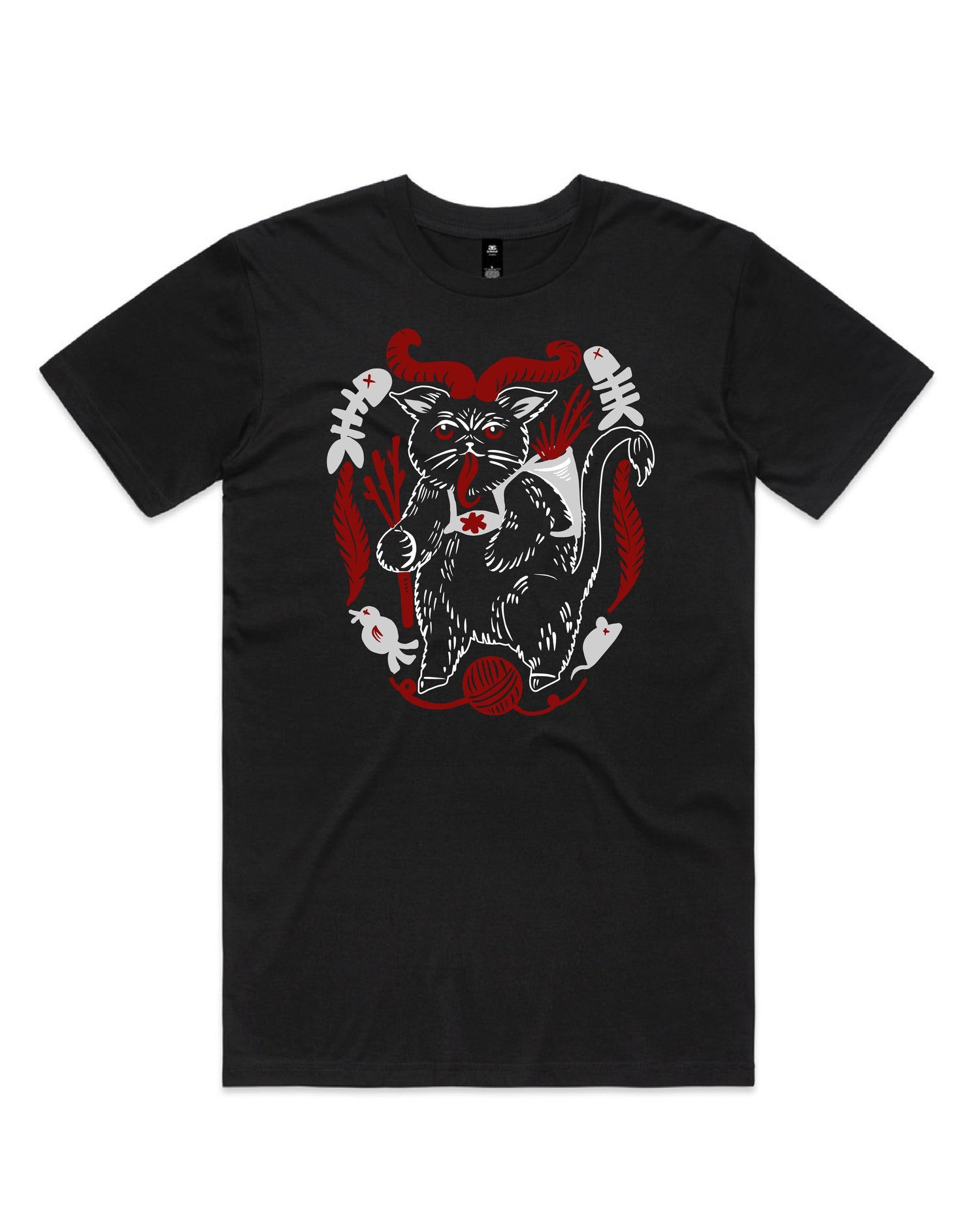 Krampus Kitty · Black T-Shirt
