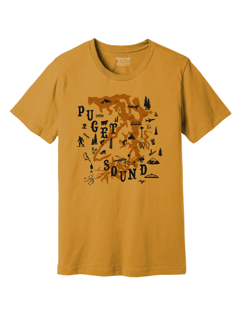 Puget Sound Map Variant · Unisex T-Shirt