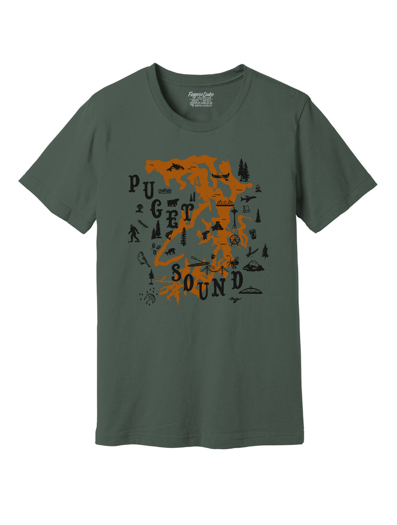 Puget Sound Map Variant · Unisex T-Shirt