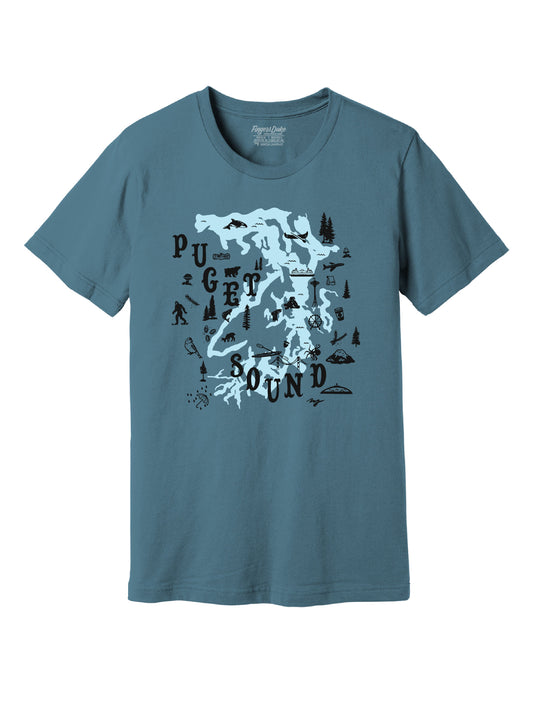 Puget Sound Map · Unisex T-Shirt