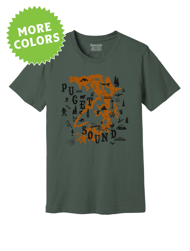 Puget Sound Map Variant · Unisex T-Shirt