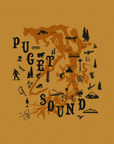 Puget Sound Map Variant · Cropped T-Shirt