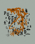 Puget Sound Map Variant · Cropped T-Shirt