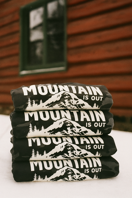 The Mountain Is Out Hoodie - Black Camo