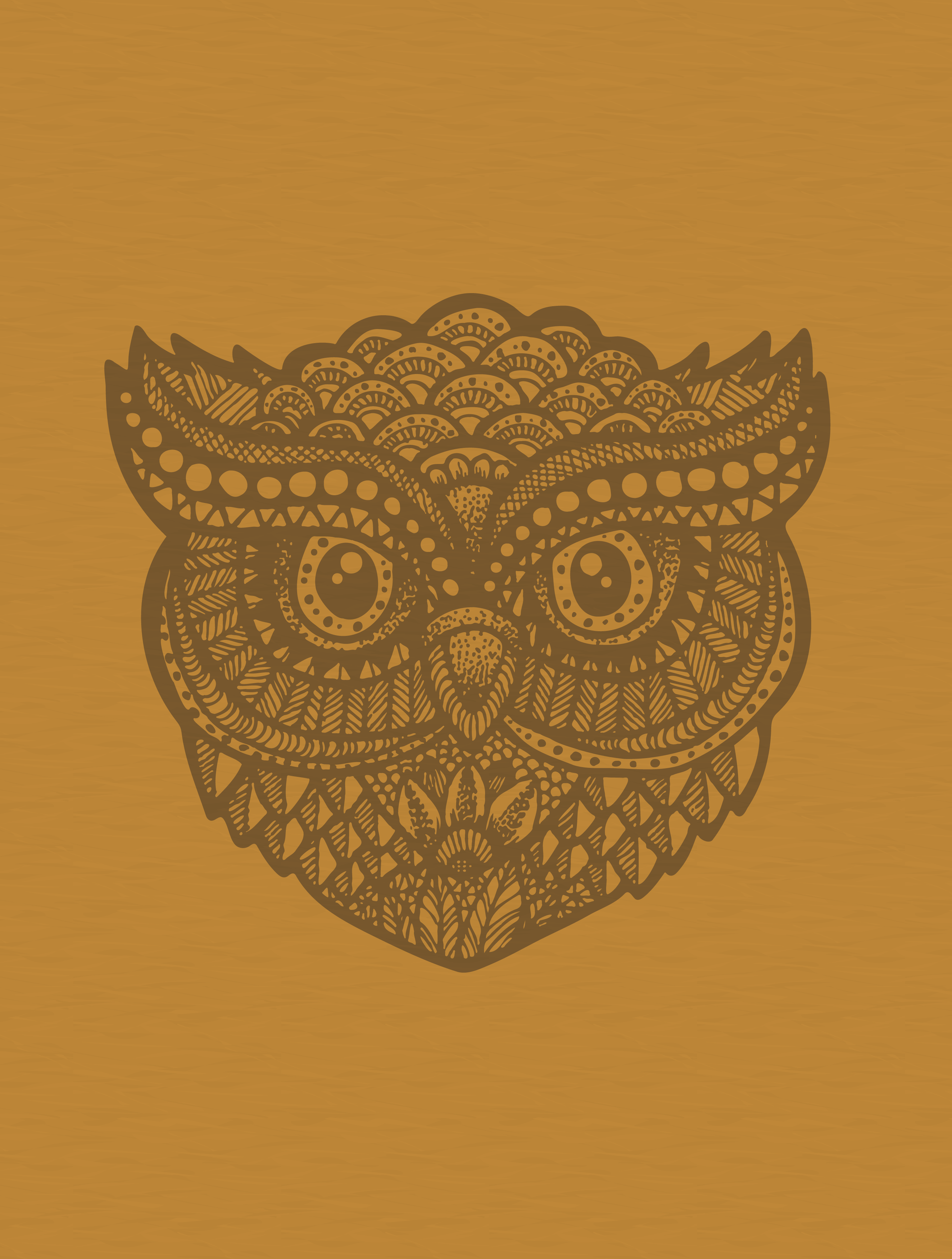 Zentangle Owl · Cropped T-Shirt · Tonal