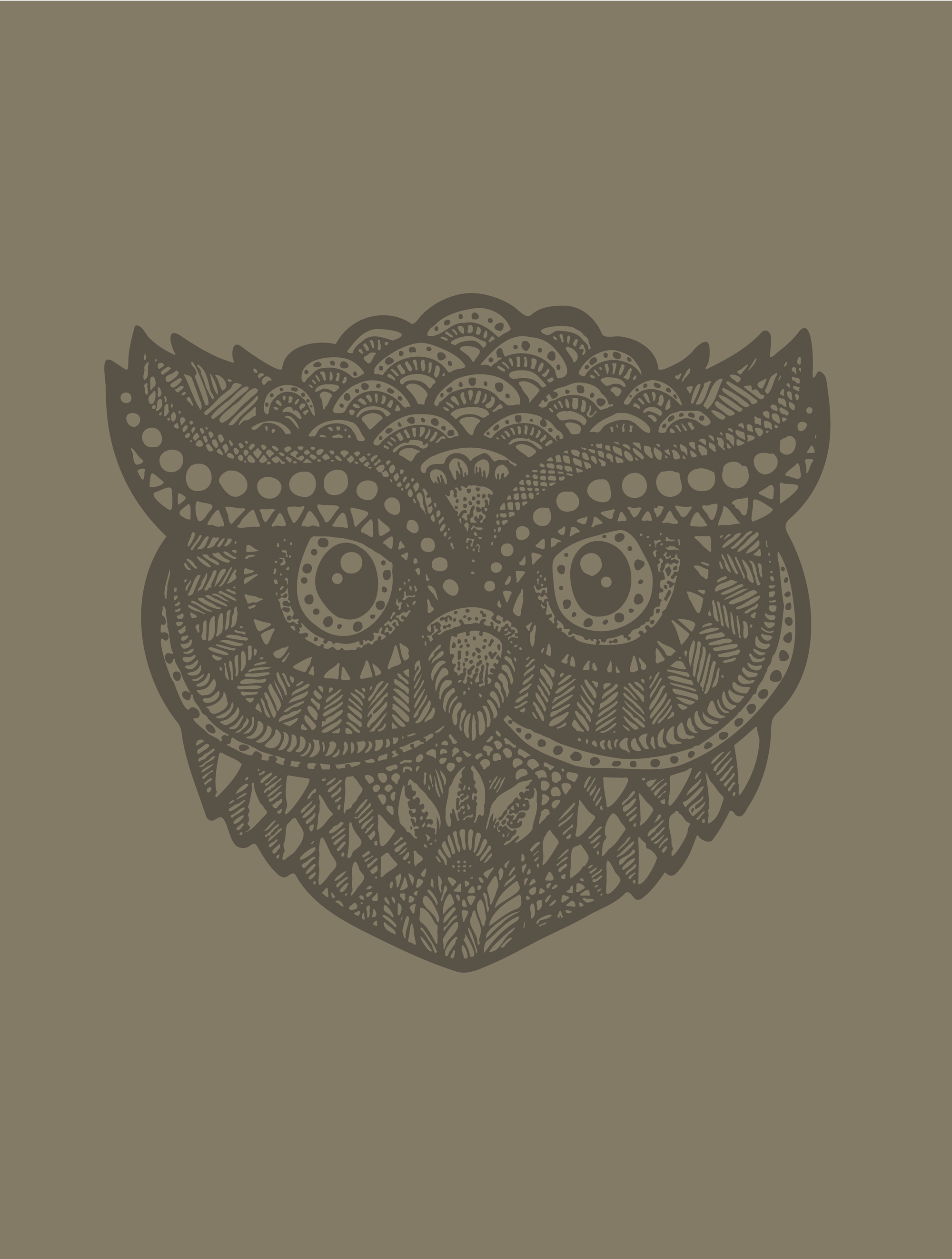 Zentangle Owl · Cropped Tank · Tonal