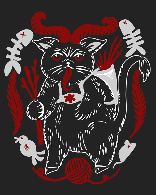 Krampus Kitty · Black T-Shirt