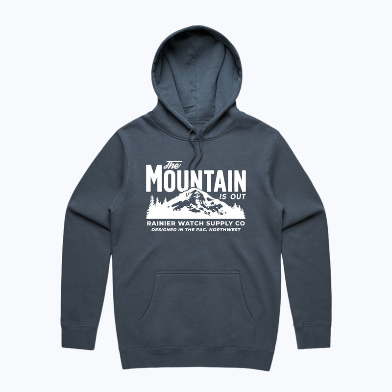 The Mountain is out Hoodie Sweatshirt - Slate Blue