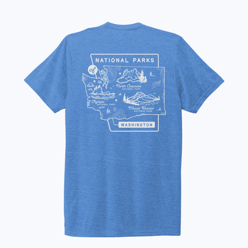 Washington National Parks Eco Tee - Azure Blue
