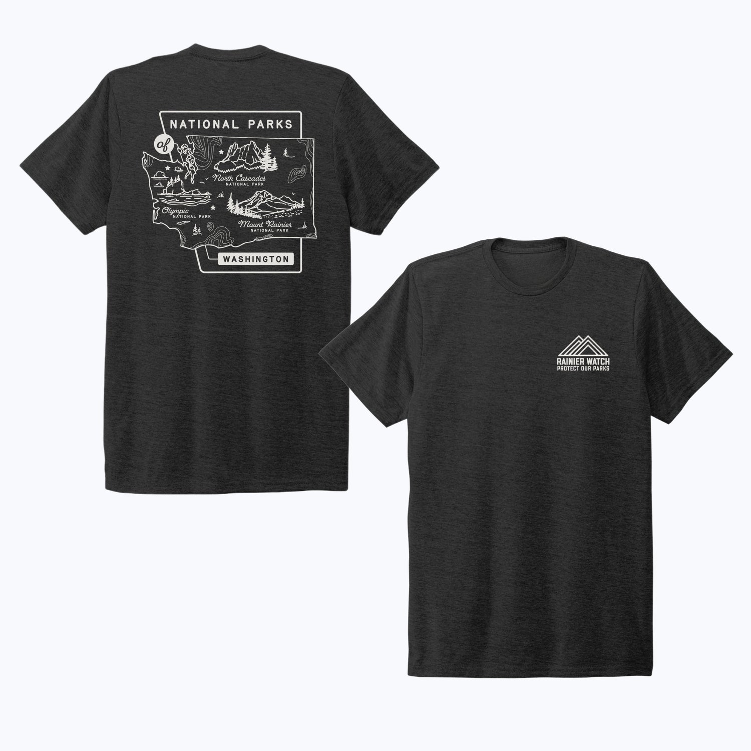 Washington National Parks Eco Tee - Heather Black