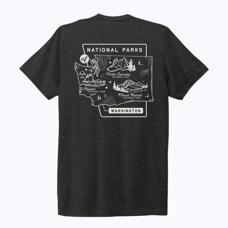 Washington National Parks Eco Tee - Heather Black