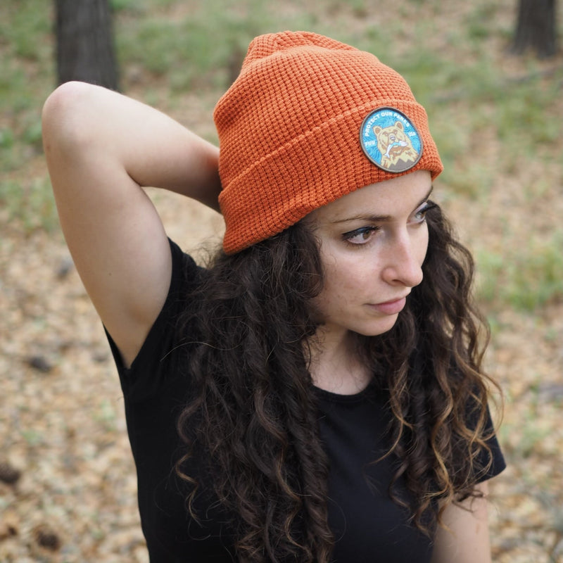 Protect Our Parks Bear Recycled Waffle Beanie