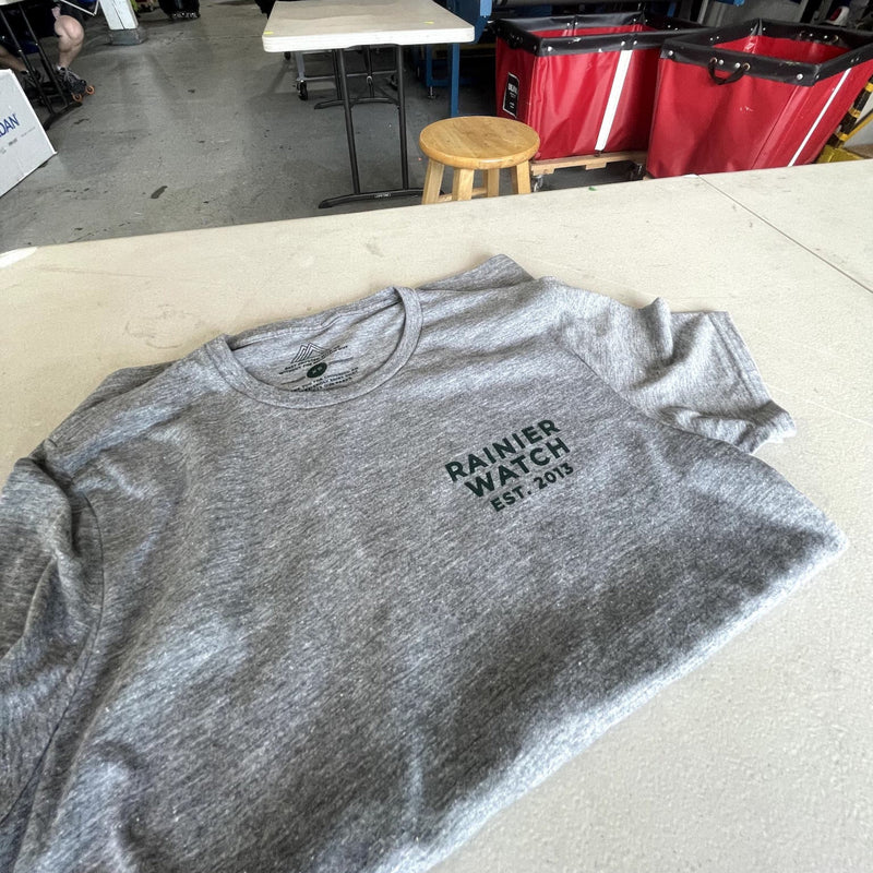 The Mountain Is Out Unisex Eco Tee - Double Sided - Heather Gray