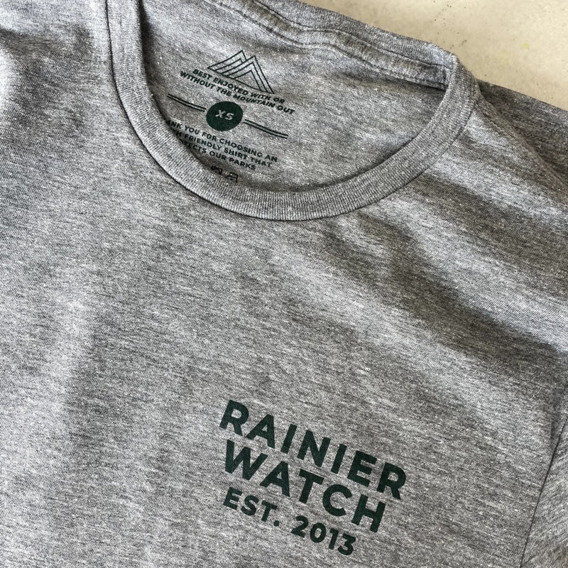 The Mountain Is Out Unisex Eco Tee - Double Sided - Heather Gray