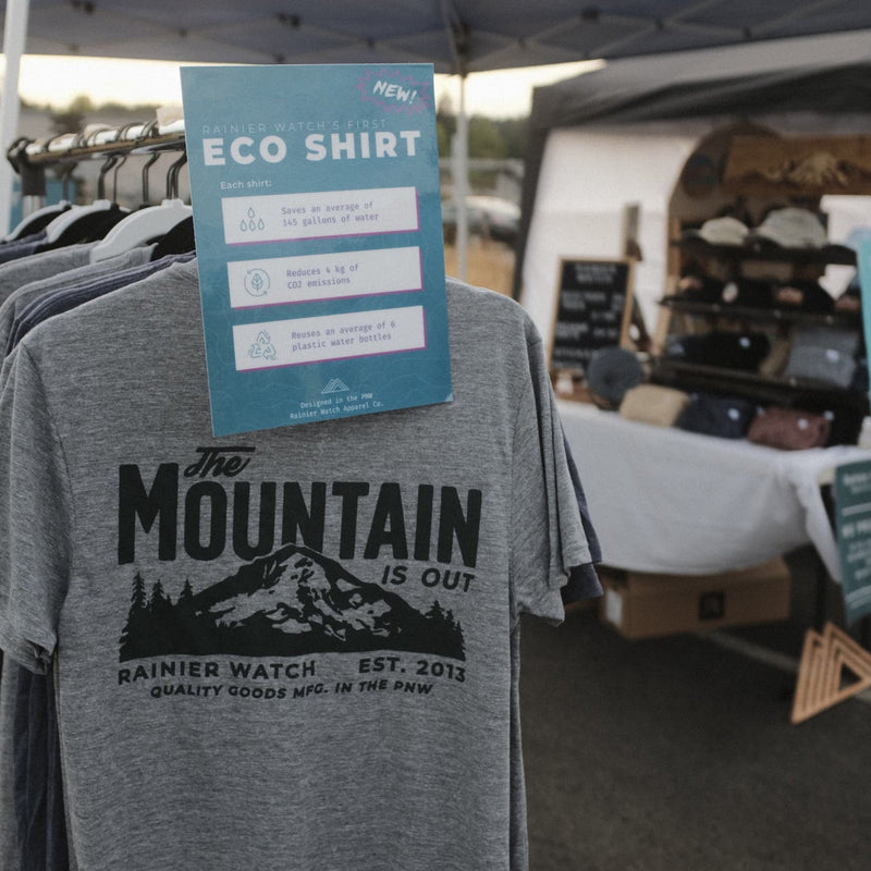 The Mountain Is Out Unisex Eco Tee - Double Sided - Heather Gray