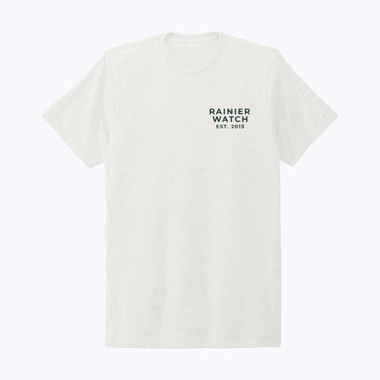The Mountain Is Out Unisex Eco Tee - Double Sided - White