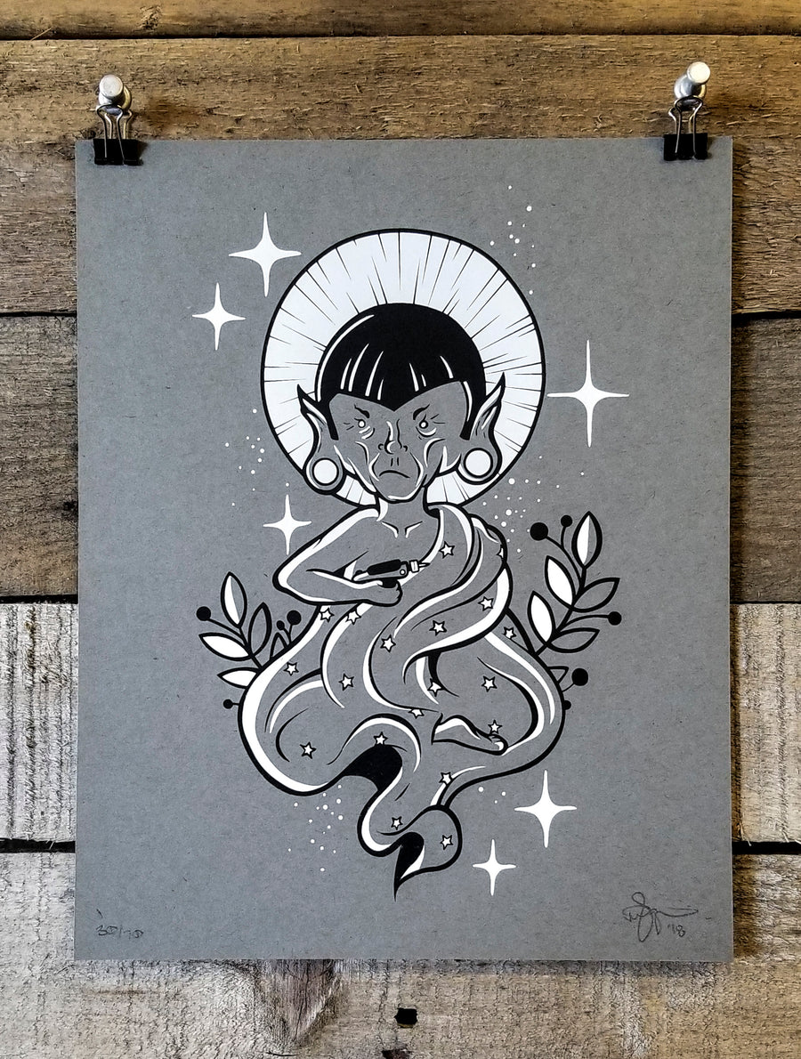 Budda Spock screen print by Nicole Gress