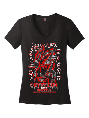 Crypticon 2021 Going Get's Weird · Ladies V-Neck
