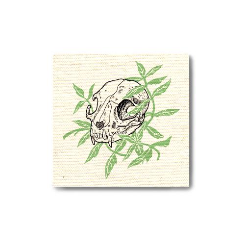 Cat Skull Catnip Canvas Patch Print Ritual